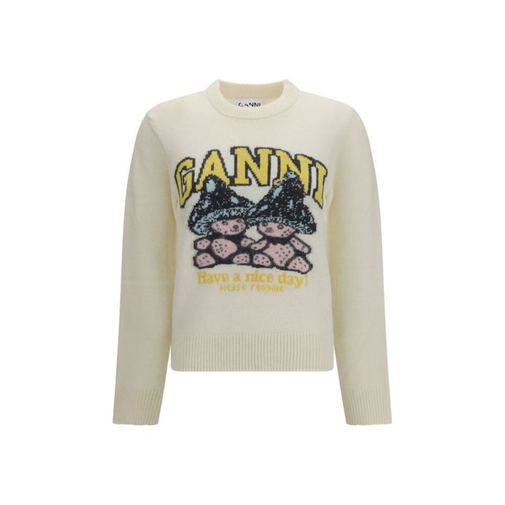 Ganni Beige Wool Oves Aries Women's Sweatshirt